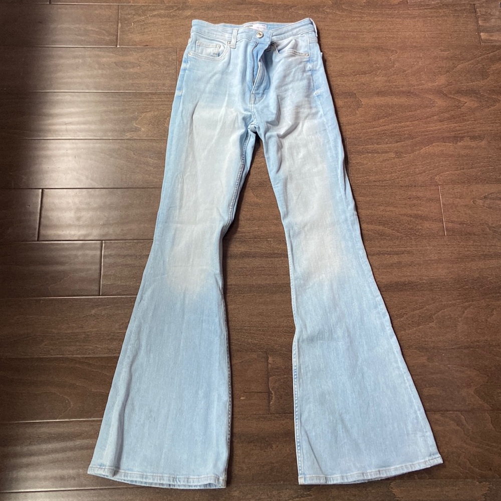 Bershka light wash flare jeans